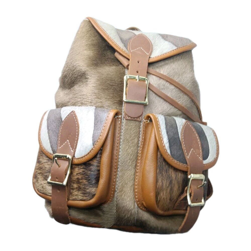 Lil' Miss Leather Backpack Handcrafted Cowhide Leather Bag - Picture 9 of 11